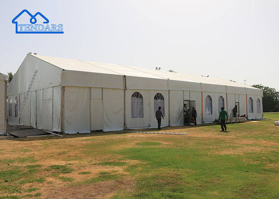 বড় ক্লিয়ার স্প্যান ভারী দায়িত্ব মার্কেজ তাঁবু ফিক্সযোগ্য পুনরুদ্ধারযোগ্য ফায়ার প্রতিরোধী ফ্রেম সহ তাঁবু