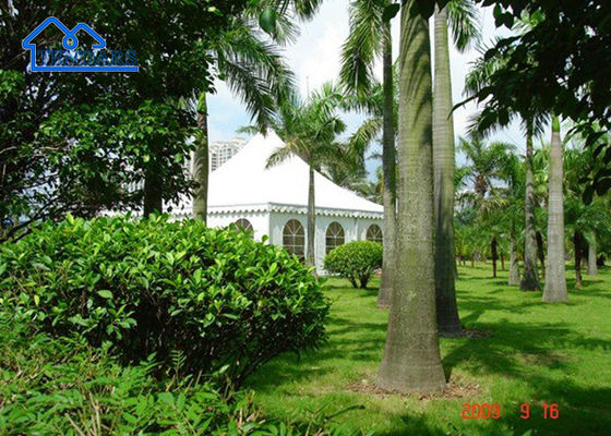 বিবাহের অনুষ্ঠানের জন্য জলরোধী অ্যালুমিনিয়াম বহিরঙ্গন মোবাইল প্যাগোডা তাঁবু প্রদর্শনী