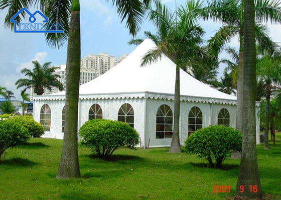 5x5 অ্যালুমিনিয়াম খাদ কাঠামো বহিরঙ্গন সাদা পিভিসি ডকোপি মার্কিউ ইউভি প্রতিরোধী প্যাগোডা তাঁবু