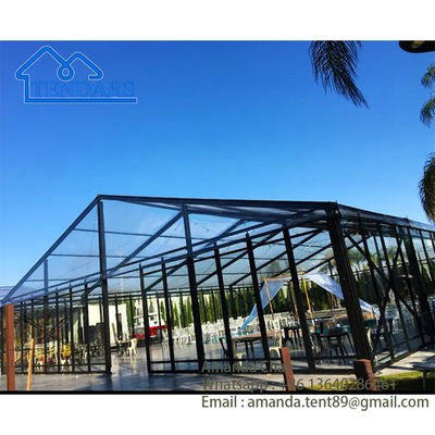 ককটেল রিসেপশনের জন্য 4x4m রিইনফোর্সড অ্যালয় ফ্রেম পার্টি মার্কি তাঁবু বাতাস-প্রতিরোধী অগ্নি-প্রতিরোধী পিভিসি ক্যানোপি