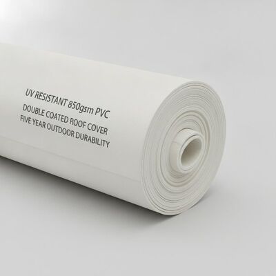 UV প্রতিরোধী 850gsm পিভিসি পার্টি মার্কি তাঁবু ফ্যাব্রিক ডাবল লেপা ছাদ কভার পাঁচ বছরের আউটডোর স্থায়িত্ব ক্যানোপি