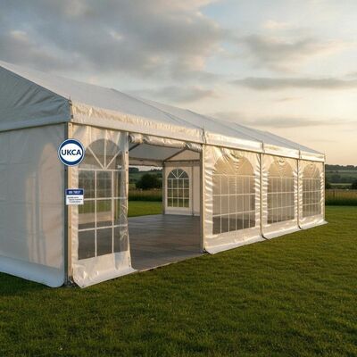 UK Post Brexit Market Compliant Party Marquee Tent UKCA Marked British Standard BS 7837 European Export Canopy Structure